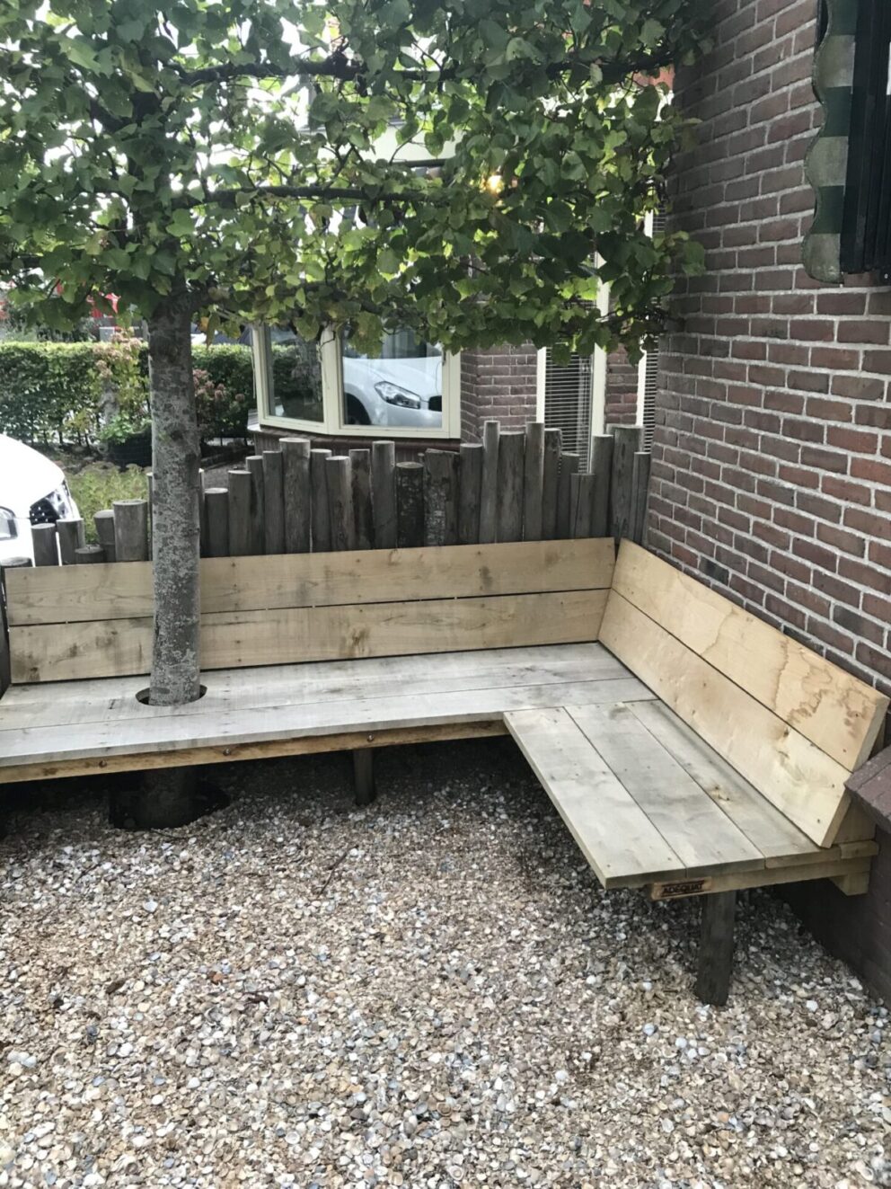 Kastanienholz Bretter Gartenbank bauen