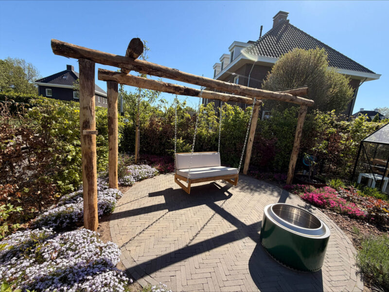 Pergola Holz Edelkastanie 13-16 cm Hängebank Schaukelbank Hollywoodschaukel