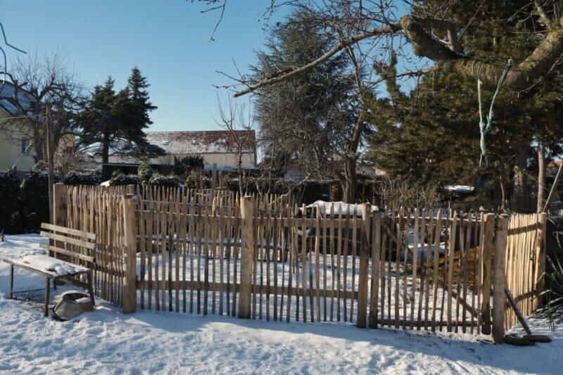 Querriegel Zaunriegel halbrund Kastanienholz