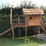 Stelzenhaus Kinder selbst bauen Holz Spielhaus