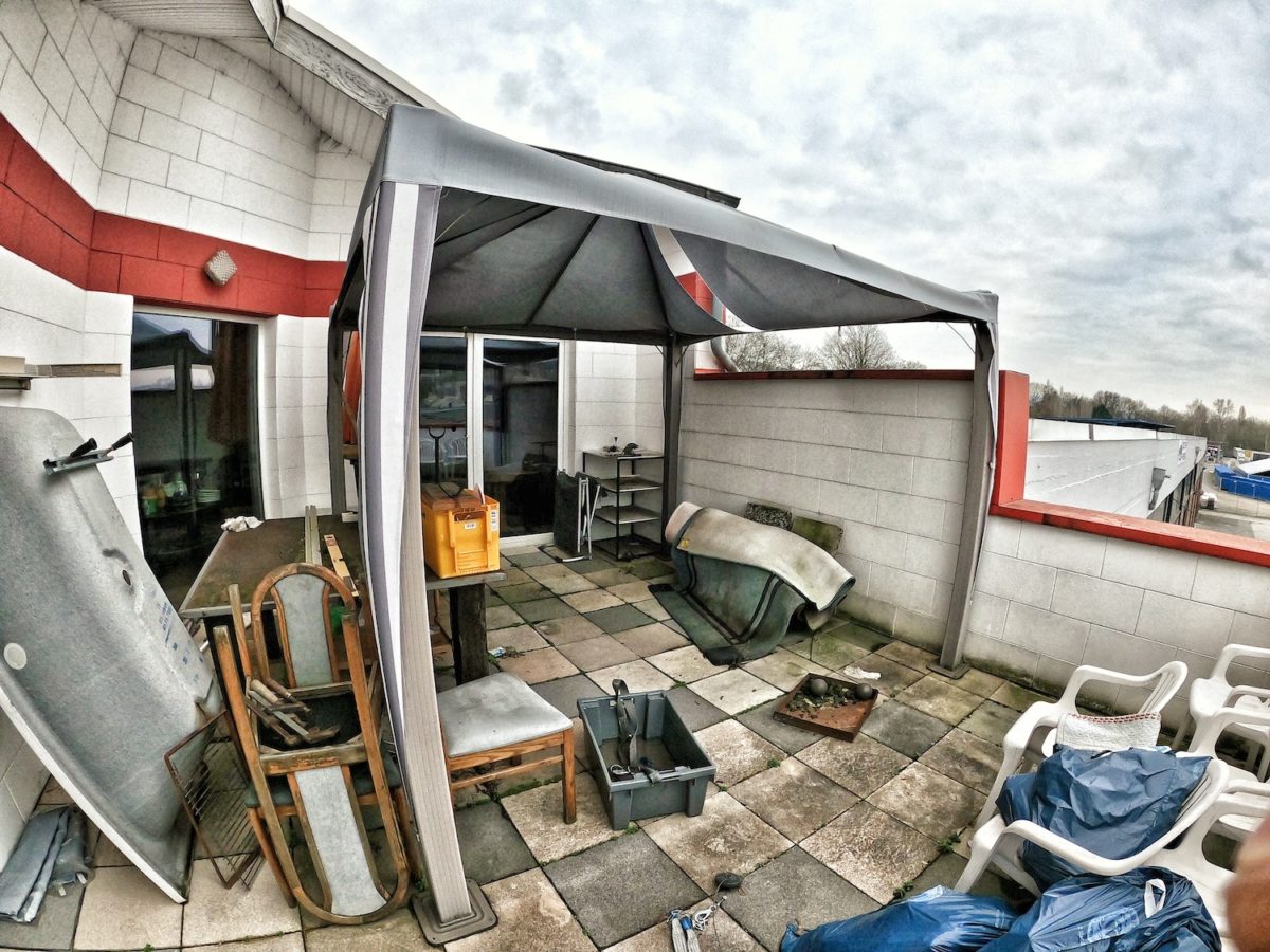 Dachterrasse beschatten vorher