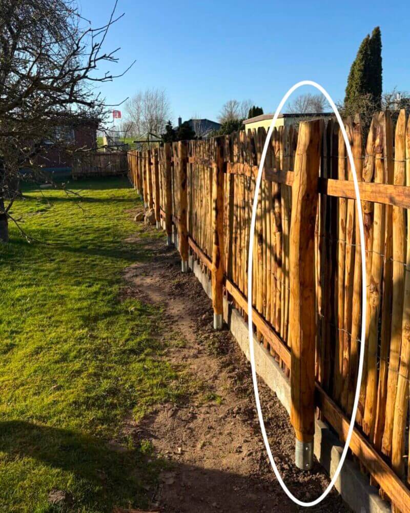 Zaunpfahl Einschlaghülse Bodenhülse Kastanienpfahl