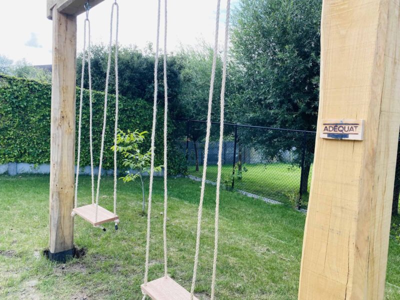 Holzbalken Kastanie Edelkastanie Schaukel selber bauen