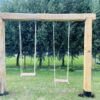 Kastanienholz Balken Schaukel bauen
