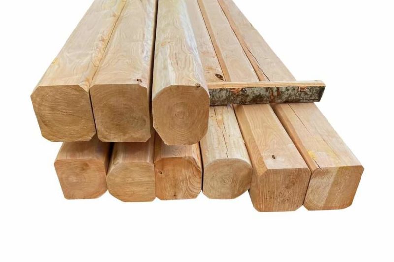 Holzbalken gehobelt abgerundet Edelkastanie Kastanie