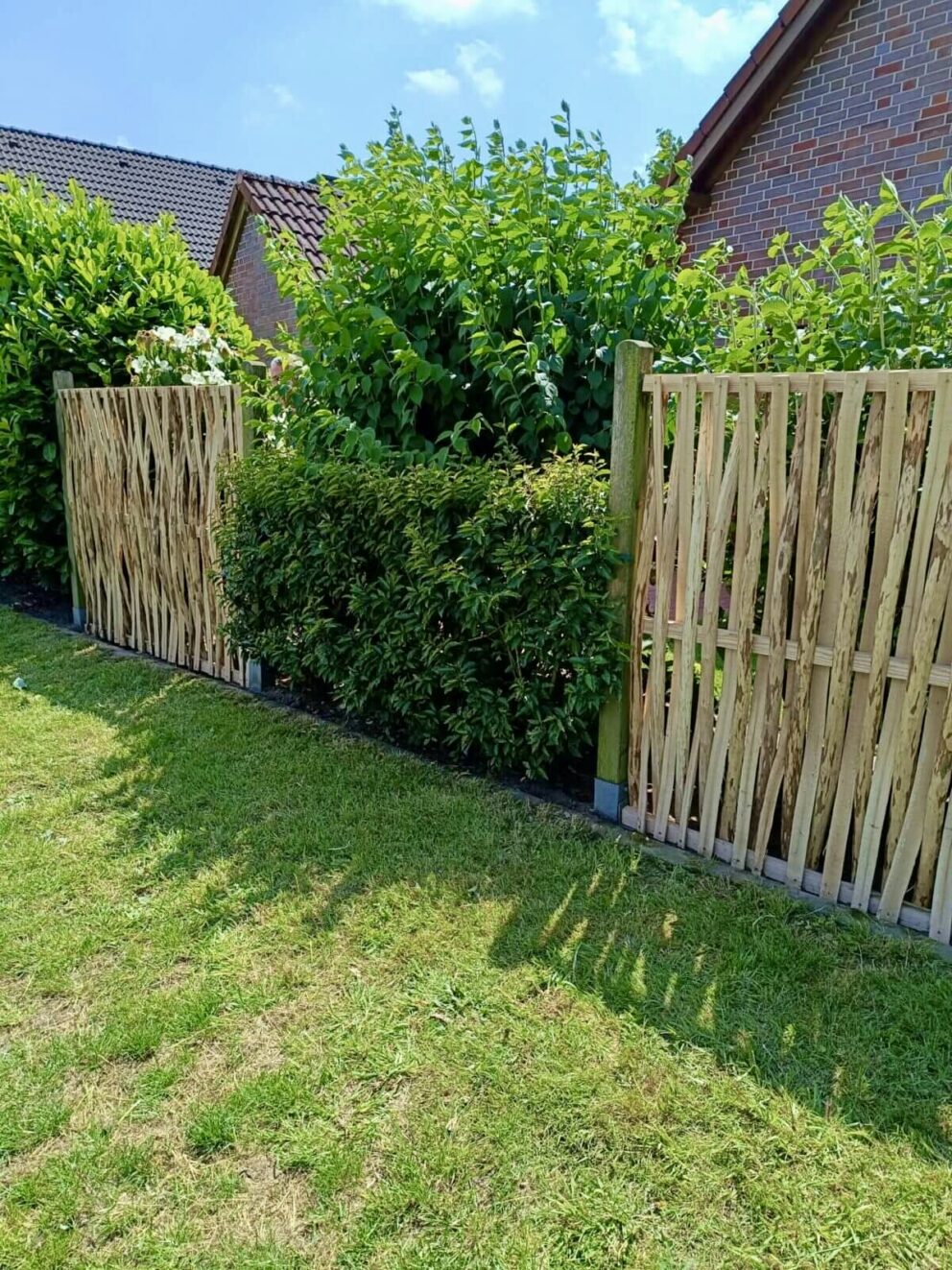 Flechtzaun Haselnuss 180 x 150 cm Sichtschutz Garten