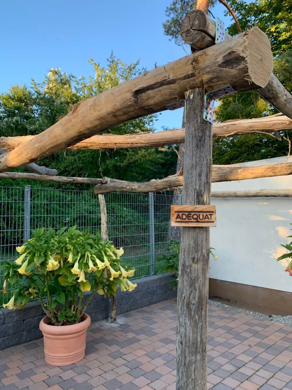 Pergola aus Robinienpfosten 250 cm und 300 cm lang, 8-10 Durchmesser und 400 cm lang, 10-12 cm Durchmesser