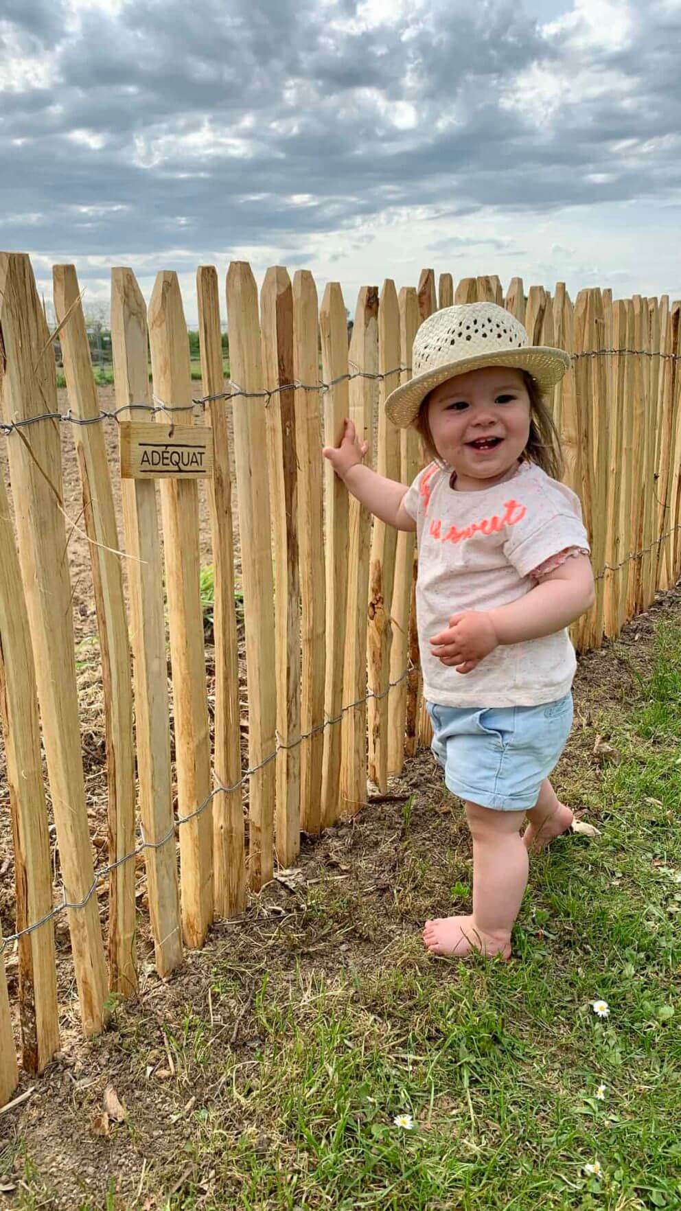 Garten kindersicher einzäunen (Staketenzaun Kastanie, 80 cm hoch)