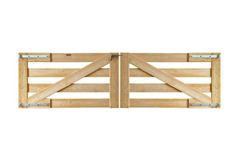 Hoftor modern Kastanie 4 Querlatten doppelt hinten