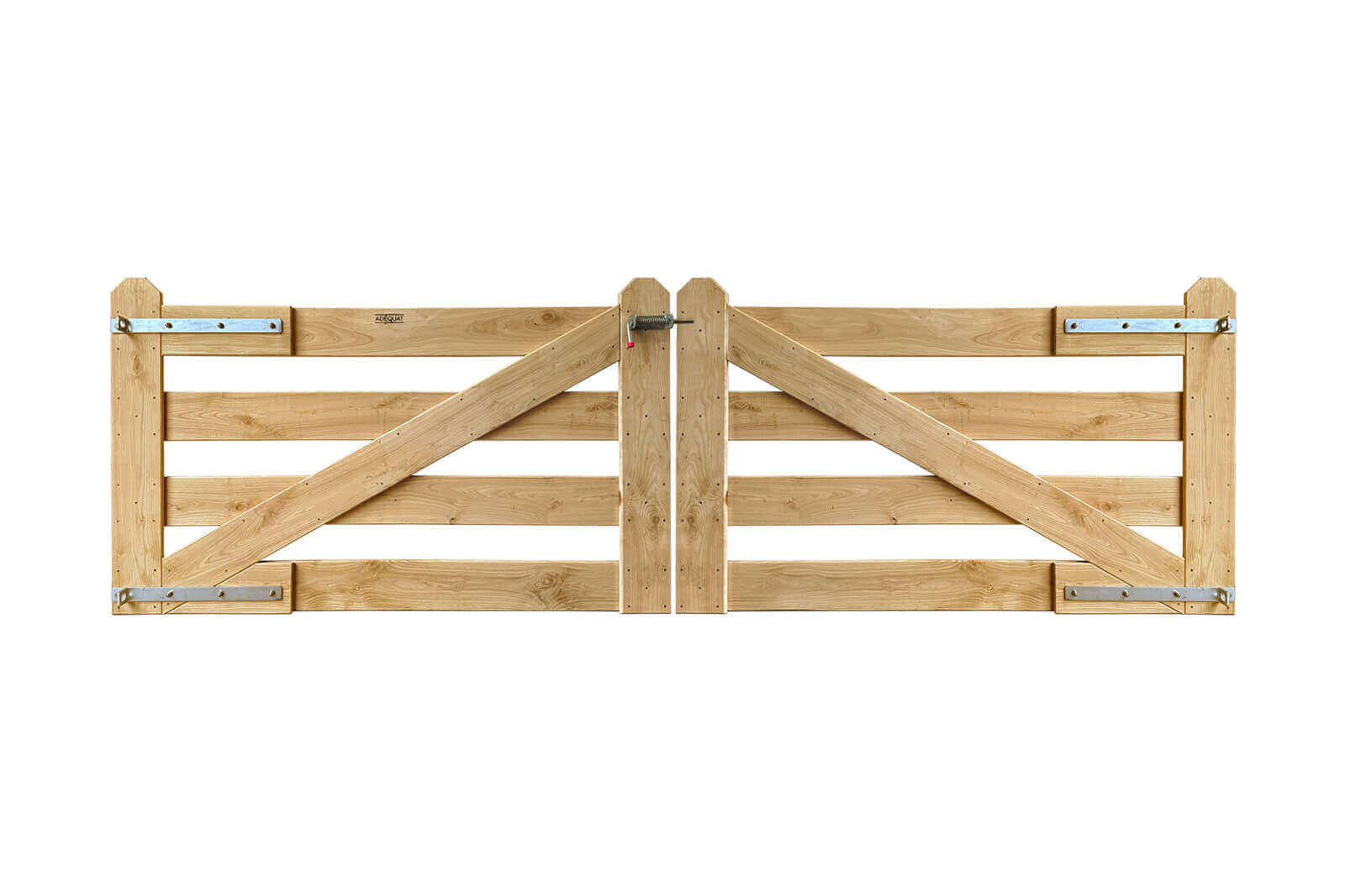 Hoftor modern Kastanie 4 Querlatten doppelt traditioneller Kopf hinten