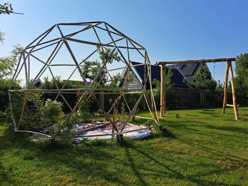 Geodätische Kuppel Geodome Kuppelgewächshaus Holz kaufen