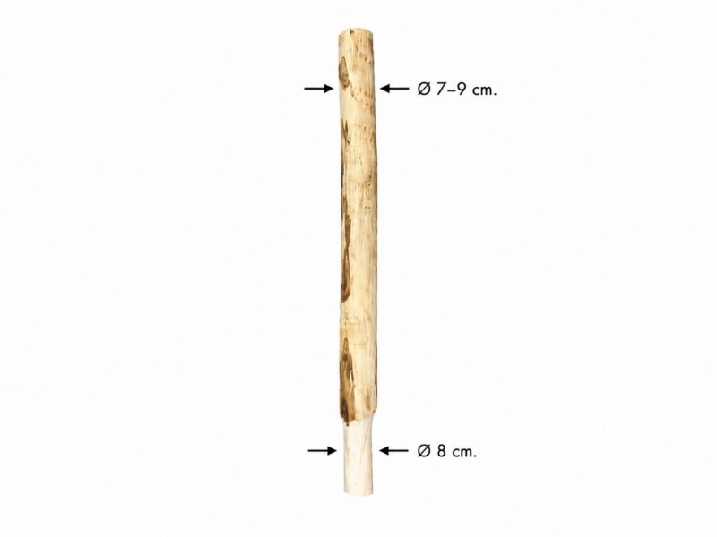 Zaunpfahl Kastanie 7-9 cm gefräst vorbereitet für Pfostenschuh Bodenhülse 8 cm