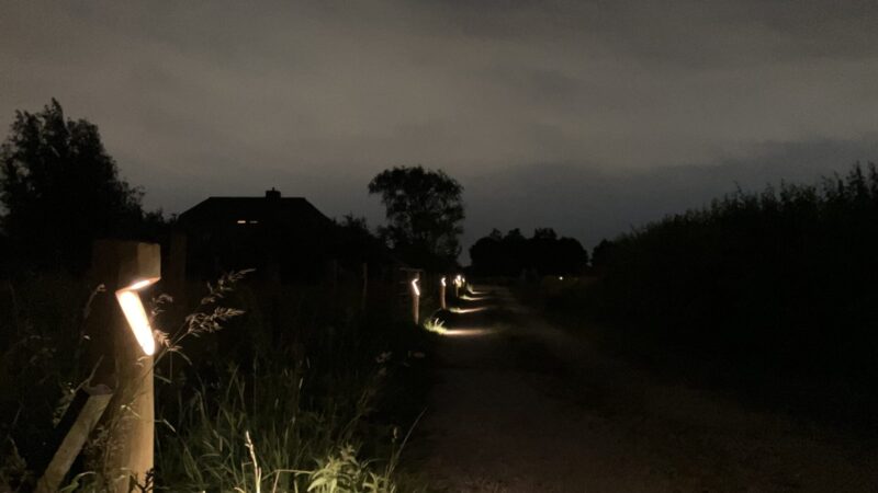 Wegeleuchte Holz Billy Robinie rund für in-lite Leuchte FLUX