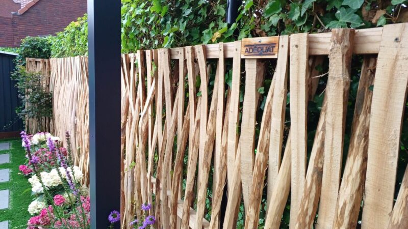 Flechtzaun Haselnuss Sichtschutz Lamellenzaun