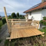 Robinien Pfost 300 cm lang, Ø 10-12 cm - geschliffen
