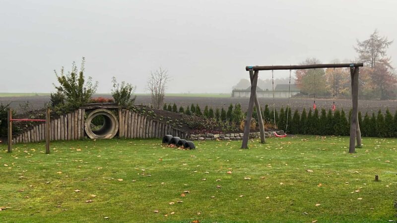 Robinienstamm geschliffen