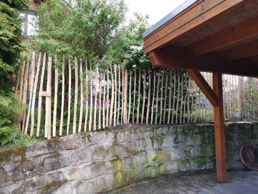 Mauer Zaun Kombination Staketenzaun 120 cm hoch 6 cm Abstand