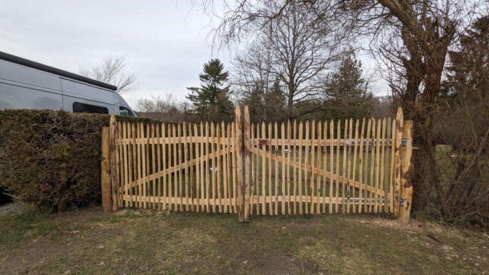 Kastanien Latten Zaunlatten einzeln Holztor bauen