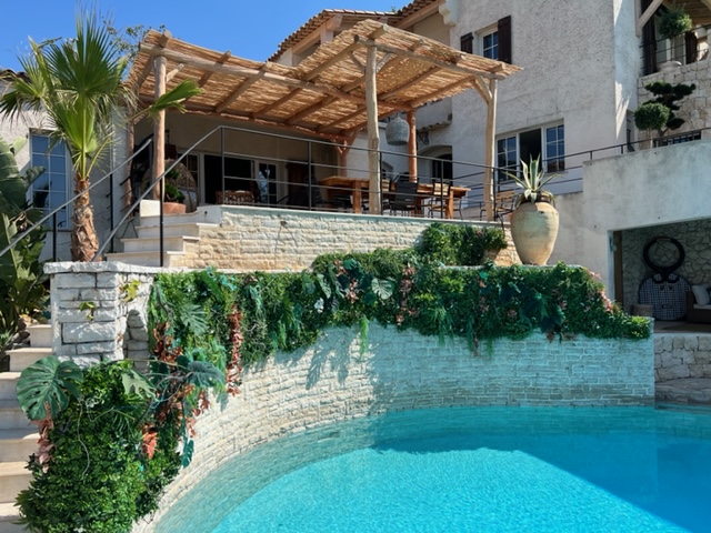 Mediterraner Garten Terrasse Pool Pergola