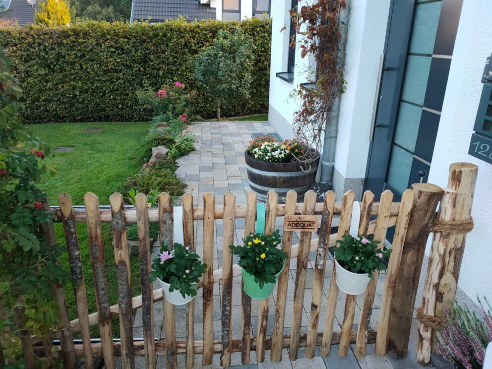 Staketenzauntor Kastanie 80 cm hoch 180 cm breit