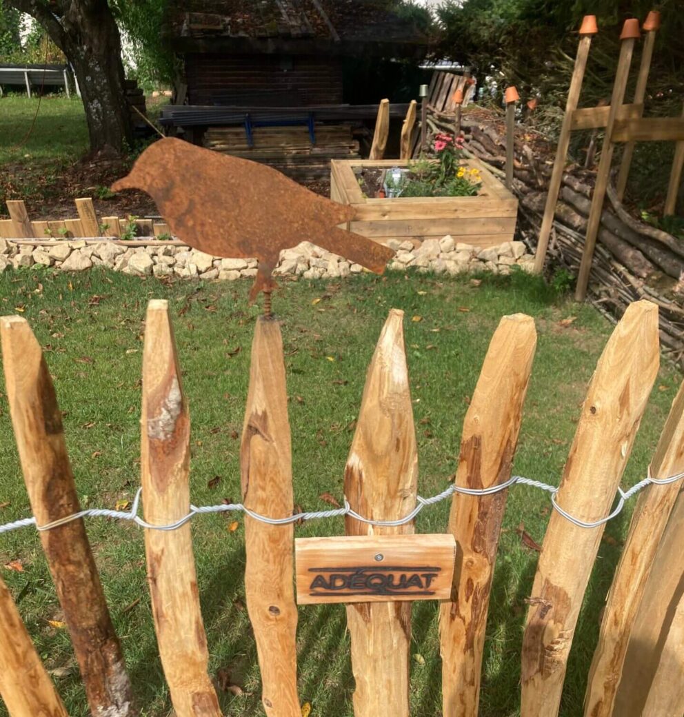 Zaunhocker Metall Vogel