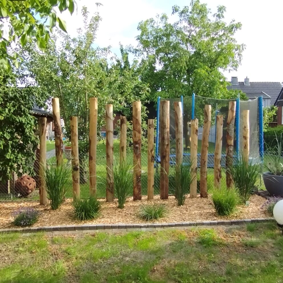 Kastanien Pfost 250 cm lang, Ø 13-16 cm - ohne Spitze, Kastanien Pfost 300 cm lang, Ø 13-16 cm -ohne Spitze