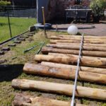 Kastanien Pfost 250 cm lang, Ø 13-16 cm - ohne Spitze, Kastanien Pfost 300 cm lang, Ø 13-16 cm -ohne Spitze