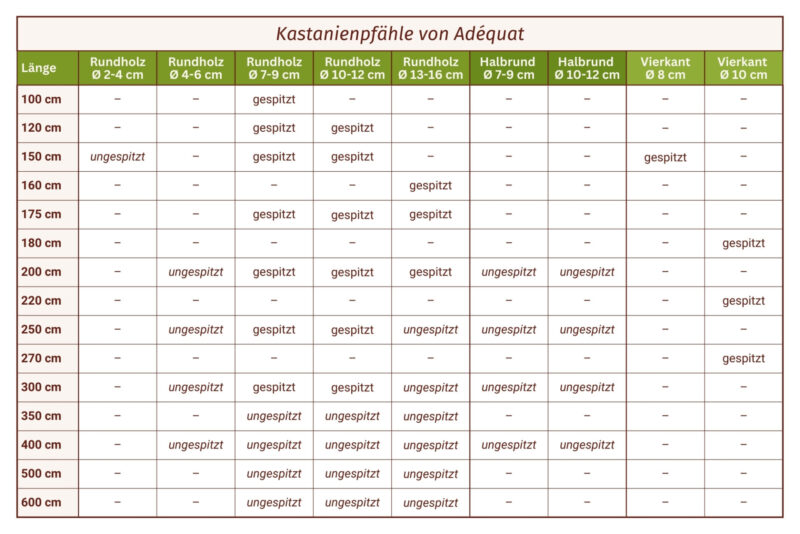 Kastanienpfahl Pfosten Edelkastanie