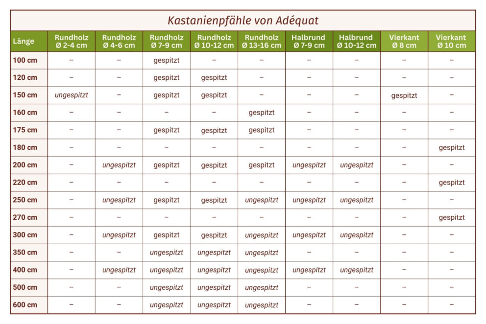 Kastanienpfahl Pfosten Edelkastanie