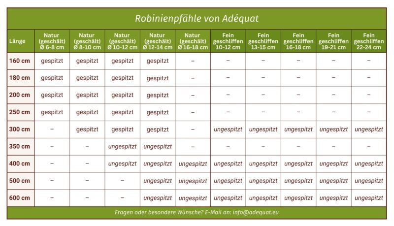 Robinienpfähle Rundholz Robinienstamm