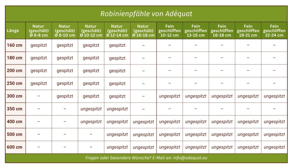 Robinienpfähle Rundholz Robinienstamm