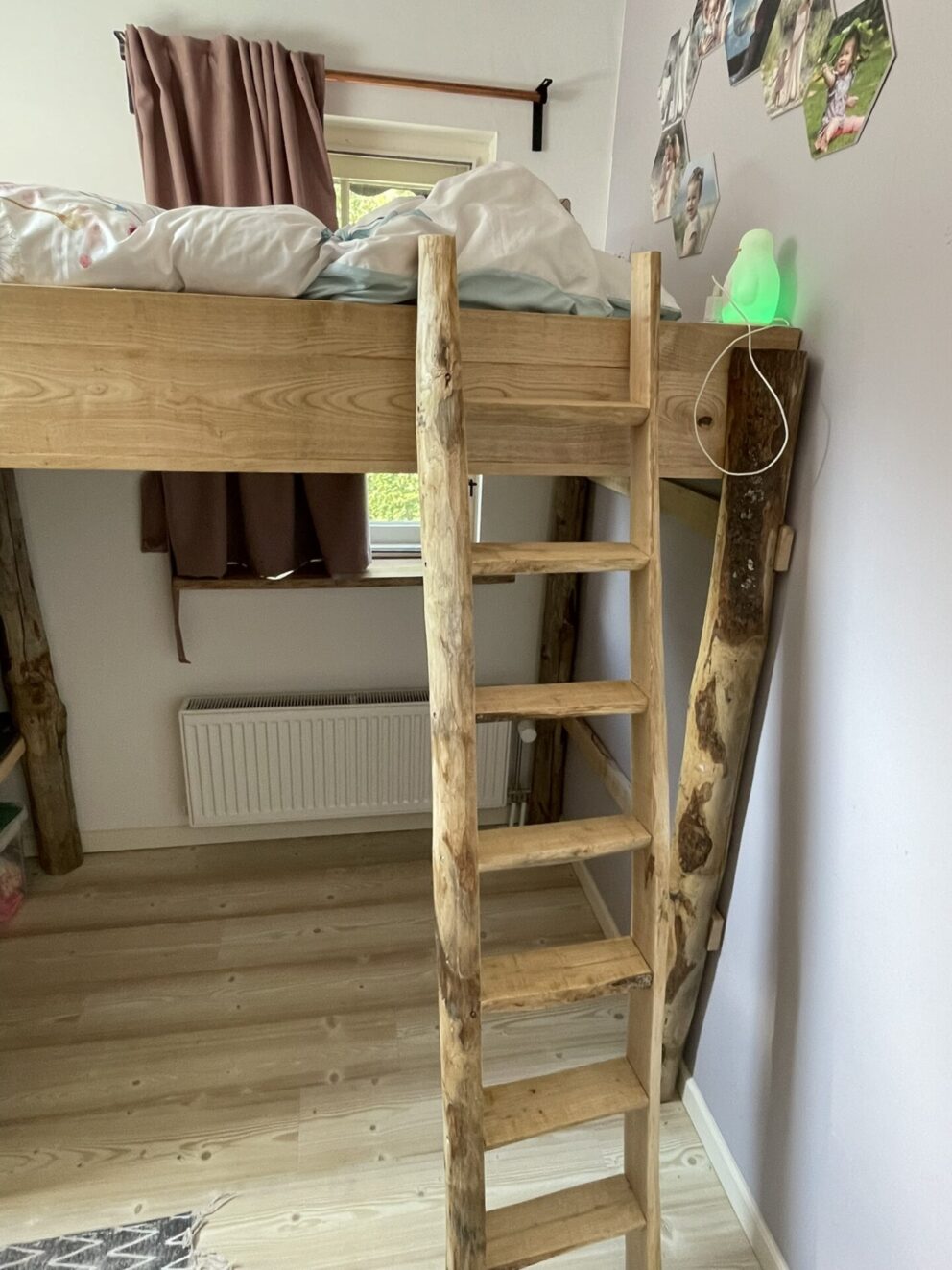 Hochbett selber bauen Möbel Kastanienholz