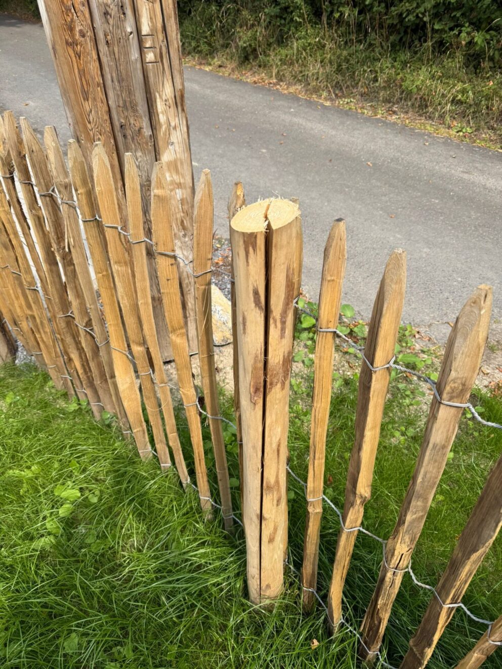 Rundholzpfahl gespalten Kastanie