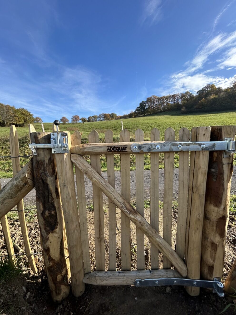 Staketenzauntor Kastanie einzeln 080Bx100H (cm), Zaunpfahl 7-9 100 cm Länge für Bodenhülse, Bodenhülse / Einschlaghülse 8 cm, Edelstahl Schrauben 4,5x60, pro 100 Stück, Fr. Staketenzaun Kastanien 100 cm hoch, Abstand 8 cm, 10m Rol und Zaunpfahl 7-9 120 cm Länge für Bodenhülse