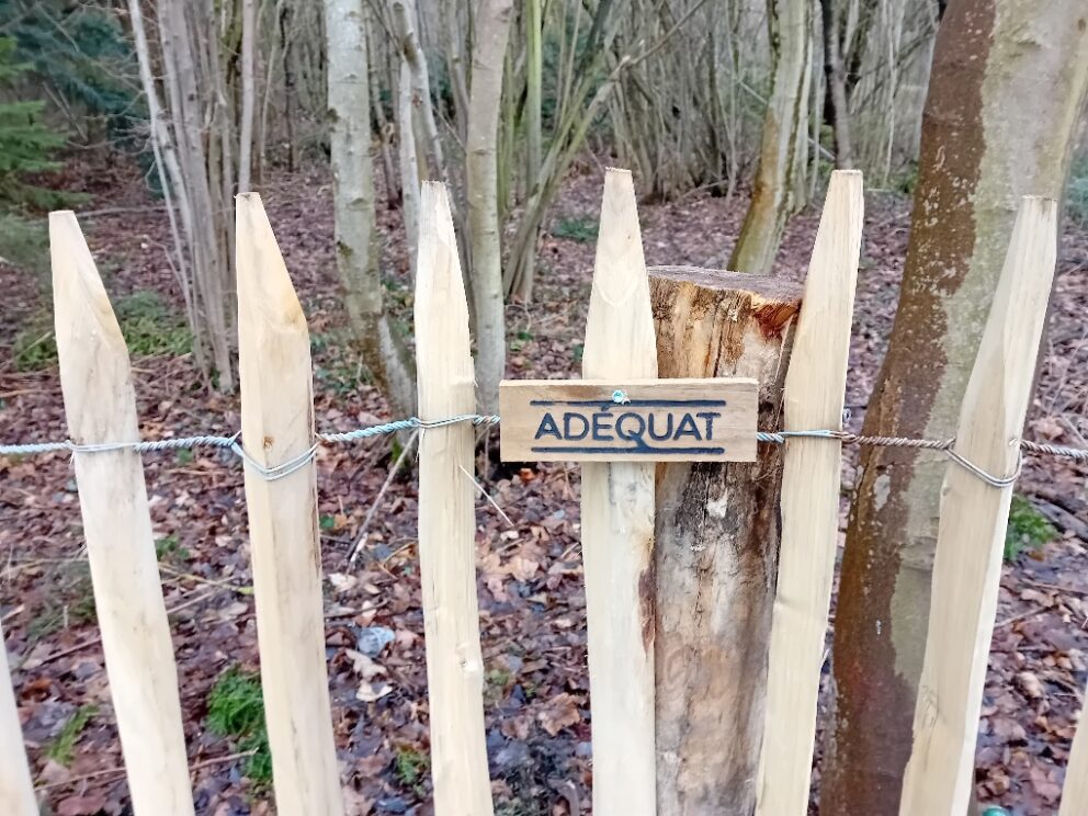 Fr. Staketenzaun Kastanien 120 cm hoch, Abstand 6 cm, 10m Rolle, Robinien Pfost 180 cm lang, Ø 8-10 cm geschält mit Spitze