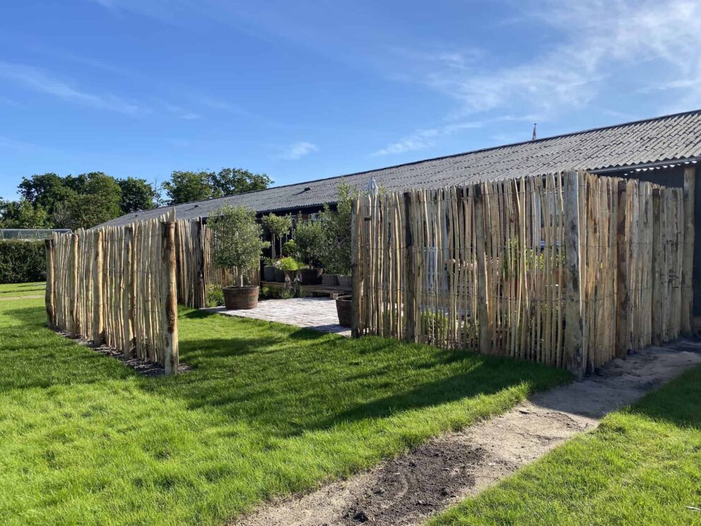 Dichter Staketenzaun 2 cm Abstand Kastanie 175 cm hoch