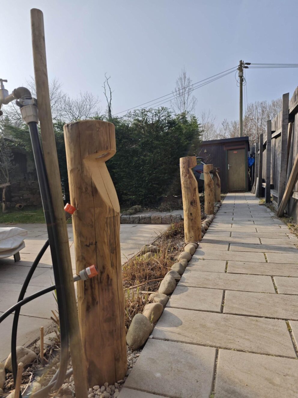 Wegeleuchte Holz Billy Kastanie rund, 230 Volt