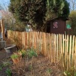 Französischer Staketenzaun Kastanie 100 cm hoch, 4 cm Lattenabstand