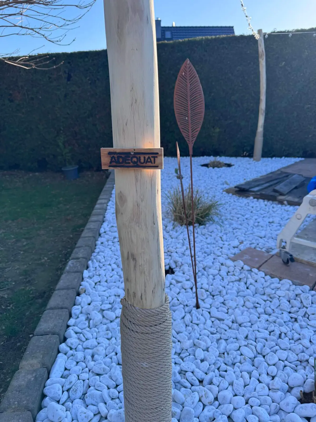 Robinien pfost 250 cm lang, Ø 8-10 cm geschält mit Spitze