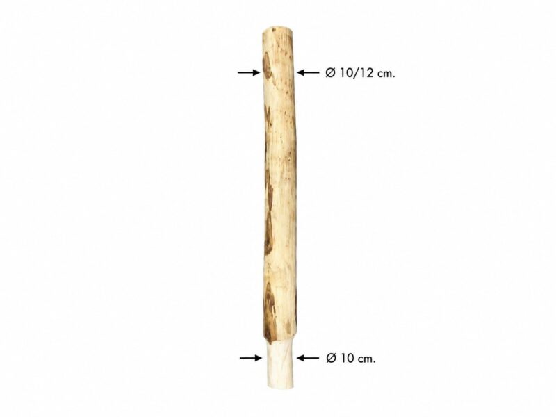 Zaunpfahl Kastanie 10-12 cm gefräst vorbereitet für Pfostenschuh Bodenhülse 10 cm