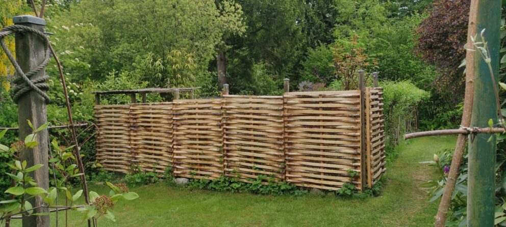 Sichtschutz Flechtzaun – Lamellenzaun Kastanie 150Hx120B