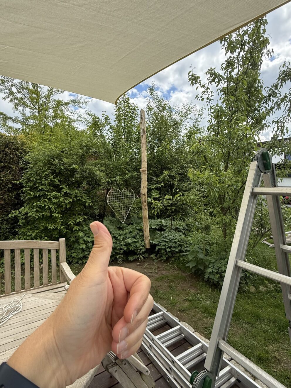 Robinien Pfost 400 cm lang, Ø 10-12 cm geschält ohne Spitze