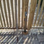 Staketenzauntor Kastanie doppelt 150Bx120H (cm) (links) und Staketenzauntor Kastanie doppelt 250Bx120H (cm) (rechts)