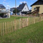 Staketenzaun Kastanie 100 cm hoch, Abstand 8 cm, Kastanien Pfosten 7-9, Staketenzauntor Kastanie einzeln 100 x 100 cm