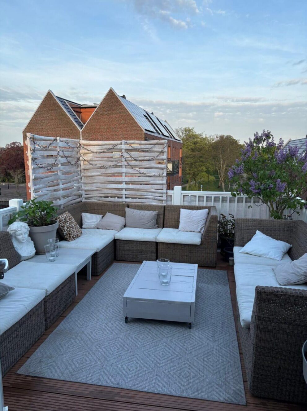 Dachterrasse Sichtschutz Holz