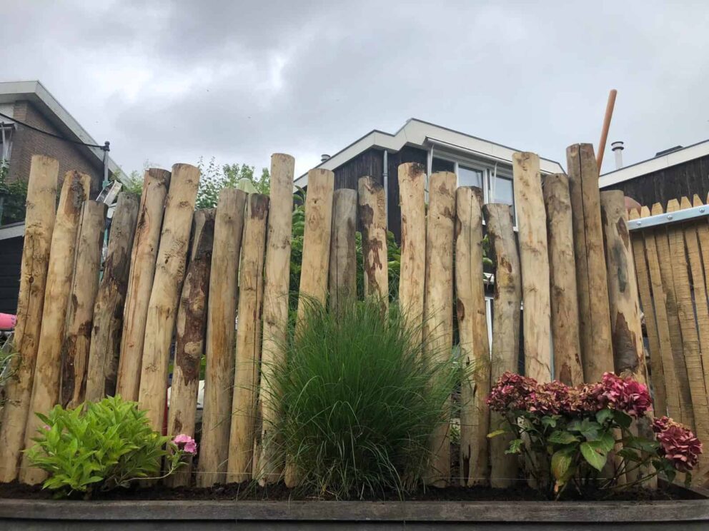 Holz Palisade Rundholz Kastanie