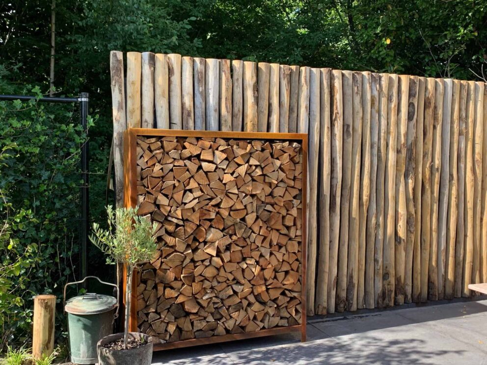 Holzpalisade Sichtschutz Kastanie