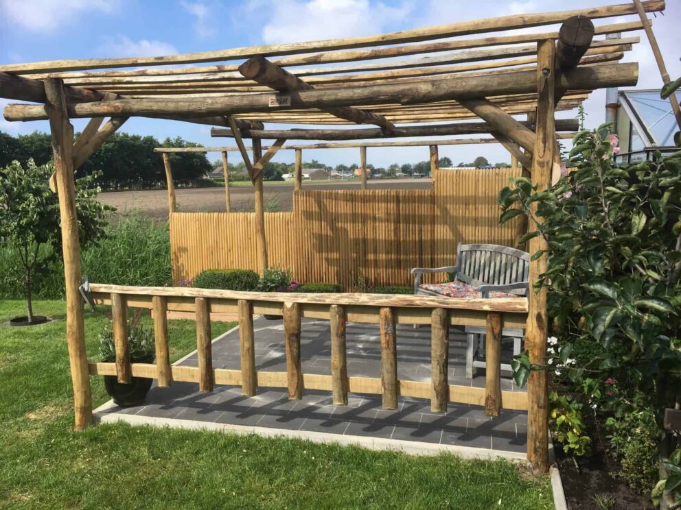 sichtschutz holz kastanie