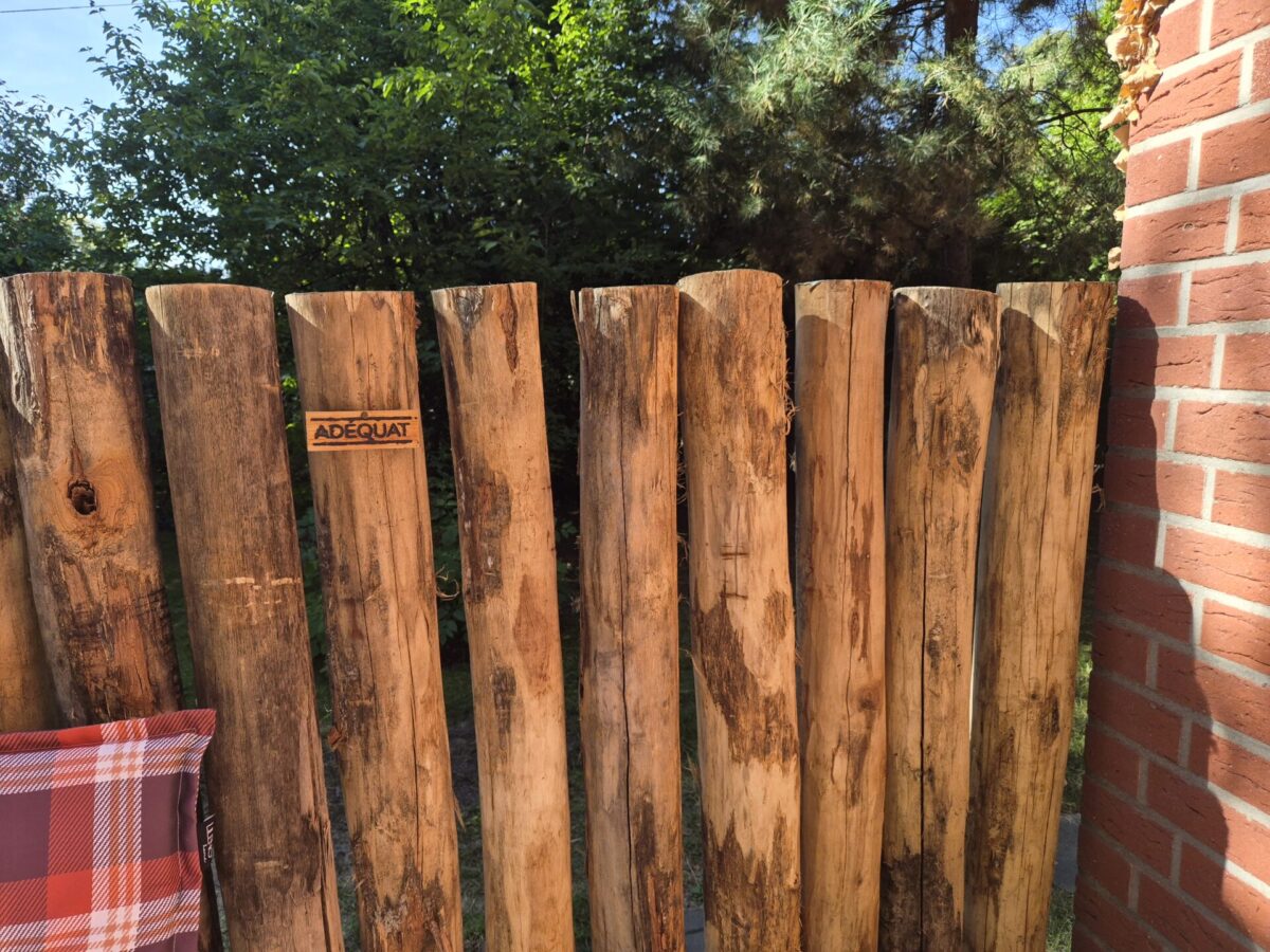 Robinien Pfost 250 cm lang, Ø 12-14 cm geschält mit Spitze, Robinien Pfost 200 cm lang, Ø 12-14 cm geschält mit Spitze und Robinienbretter gesägt 2,5 x 12 x 250 cm