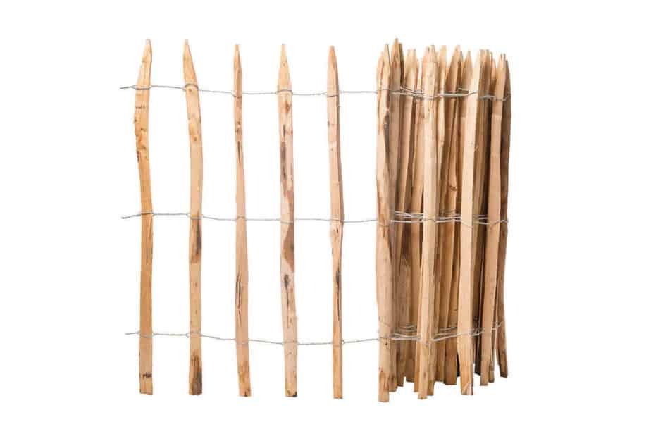 Duurzaam kastanjehouten hekwerk, 1 meter hoog, 10 centimeter latafstand